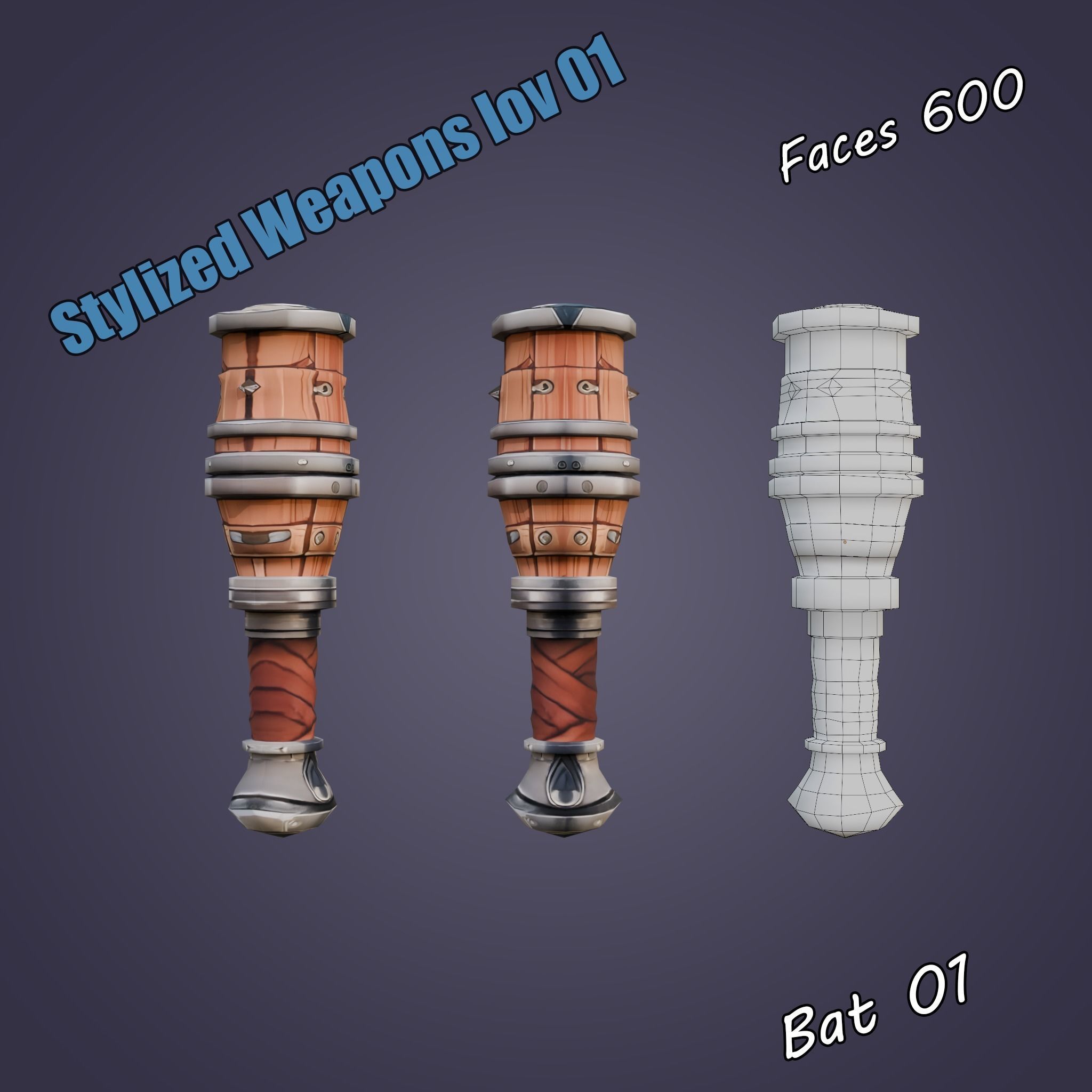 Stylized Weapons lov 01 Low-poly 3D model_9