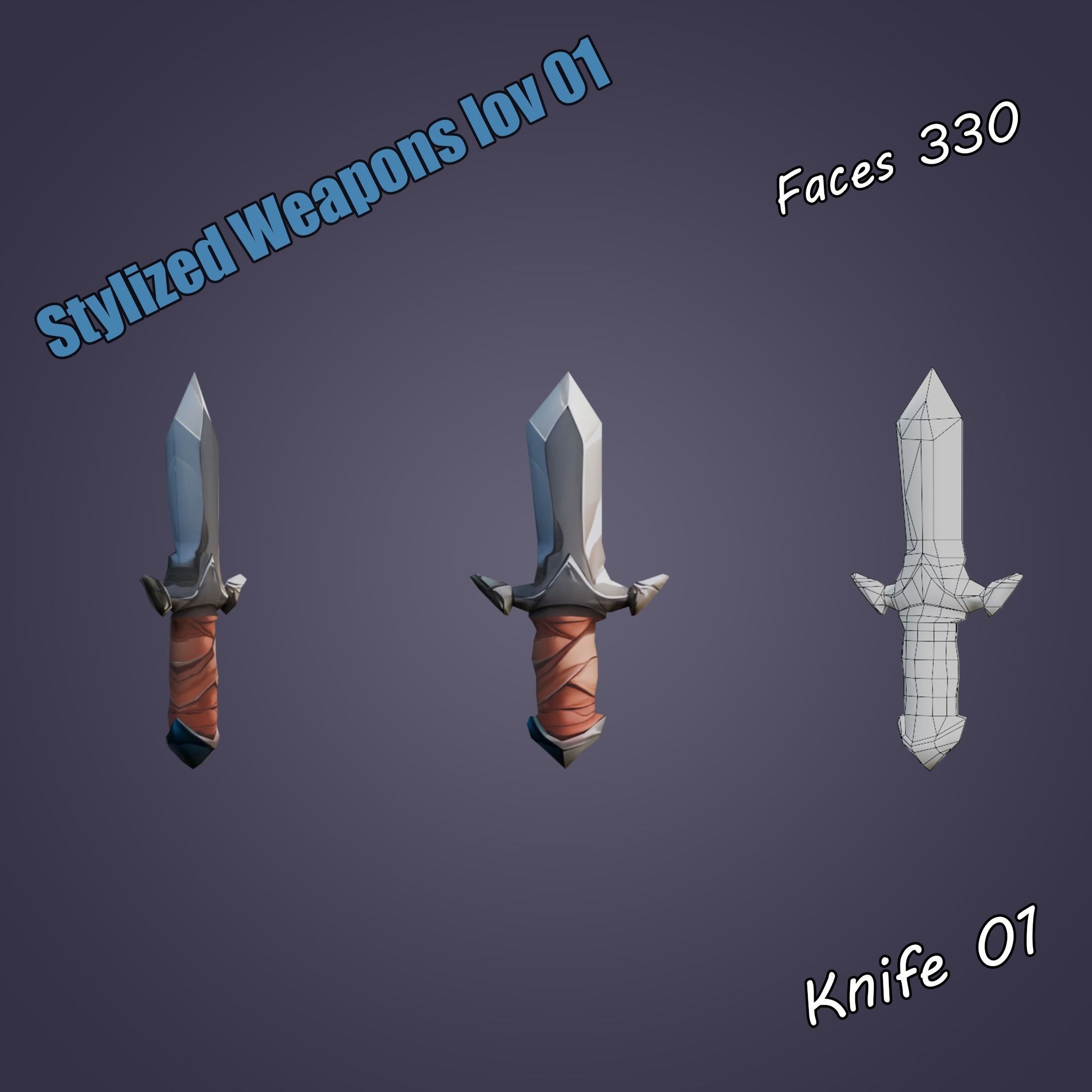 Stylized Weapons lov 01 Low-poly 3D model_10