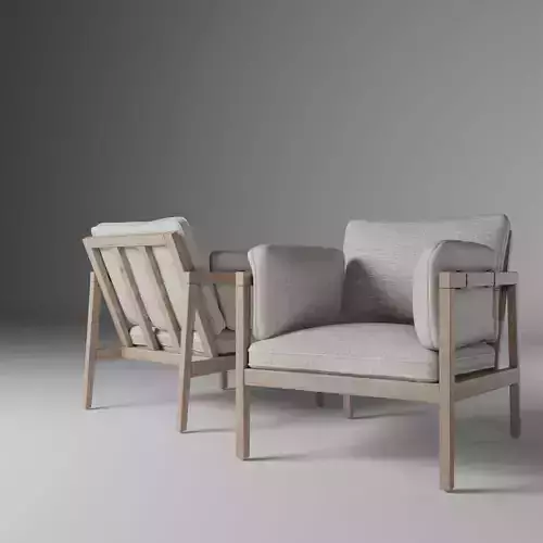 Wood Armchairs 3D Model