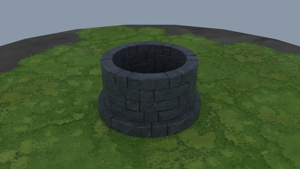 water well environment Low-poly 3D model_7