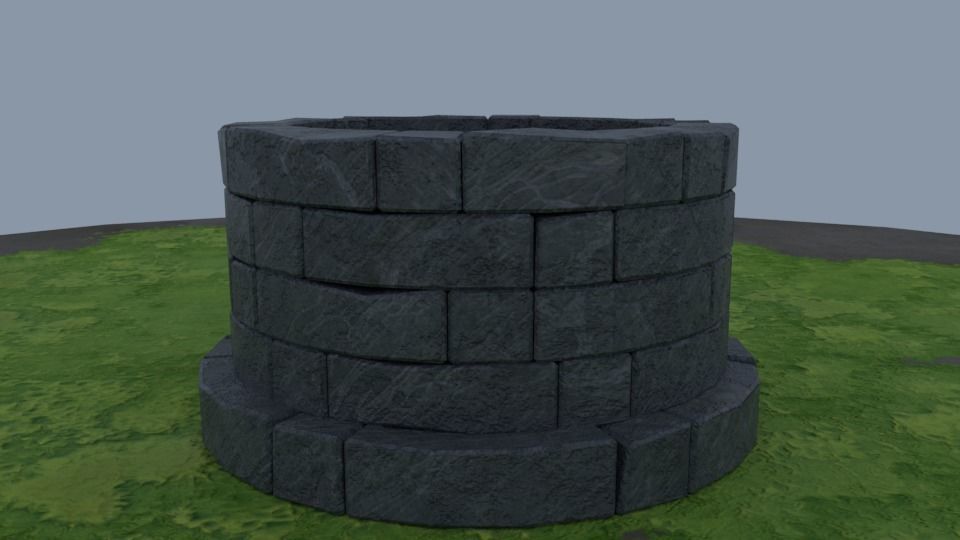 water well environment Low-poly 3D model_8