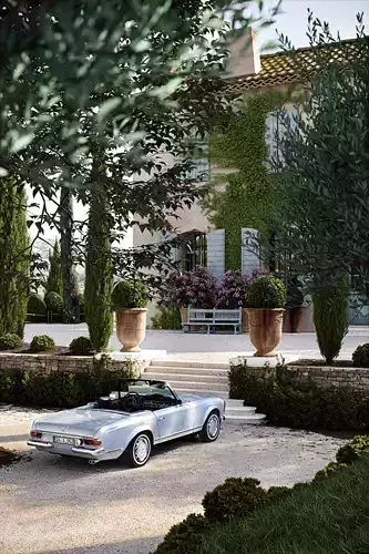 Exterior Scene of Italian Villa