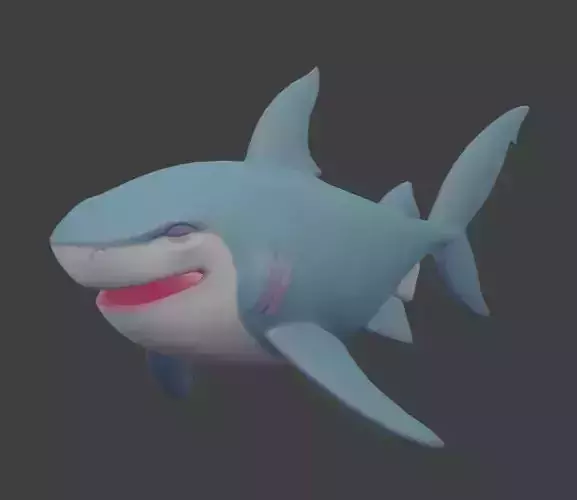 Stylized shark midpoly Free 3D model