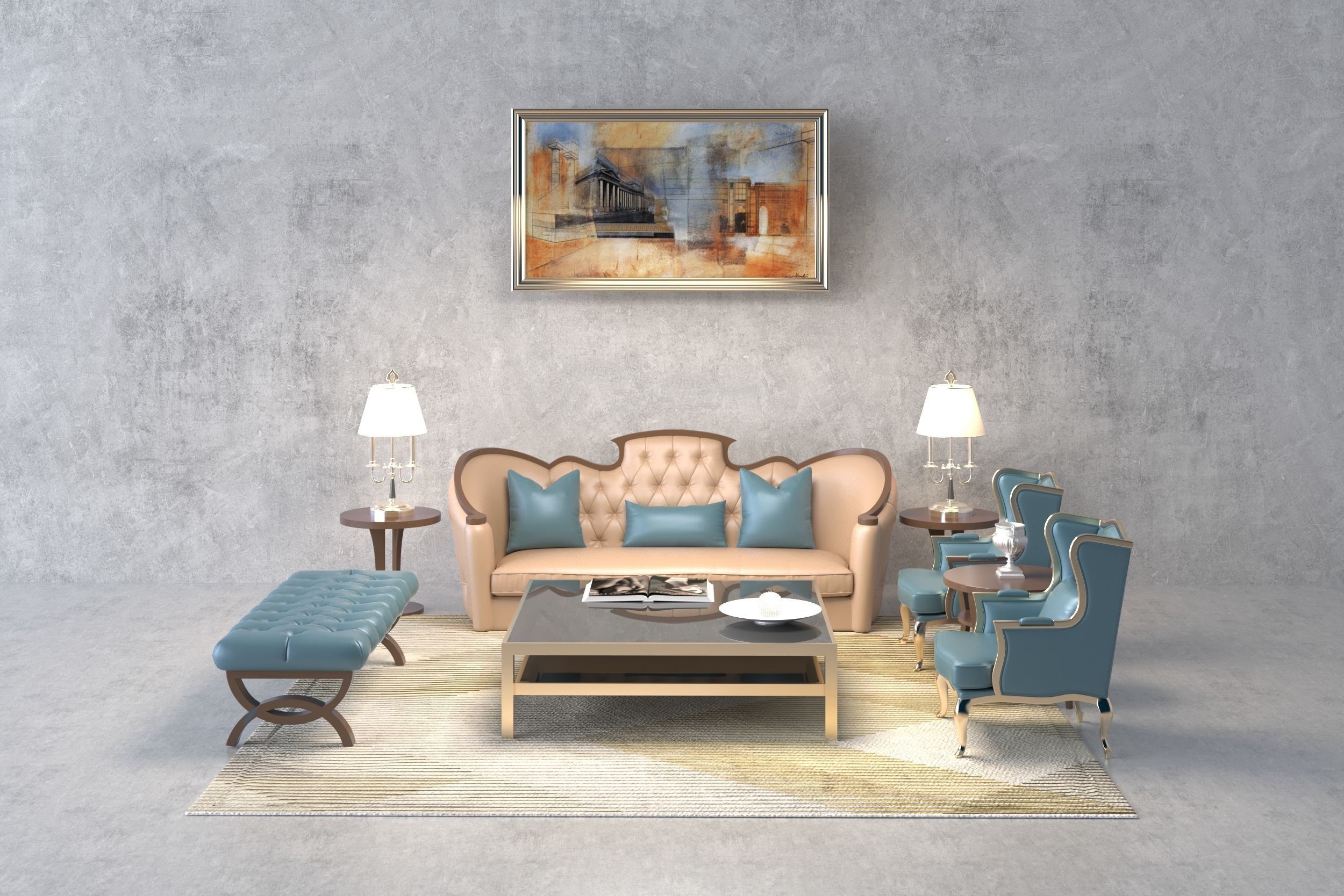 SET Sofa-High poly 3D model -Living Room 3D model_8