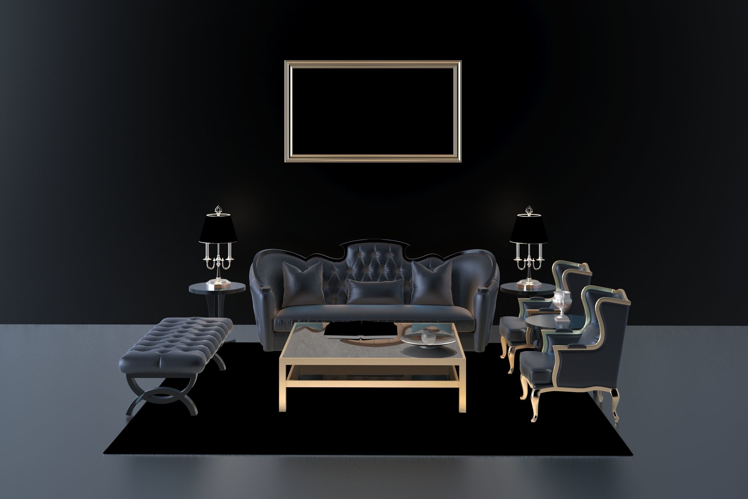 SET Sofa-High poly 3D model -Living Room 3D model_4