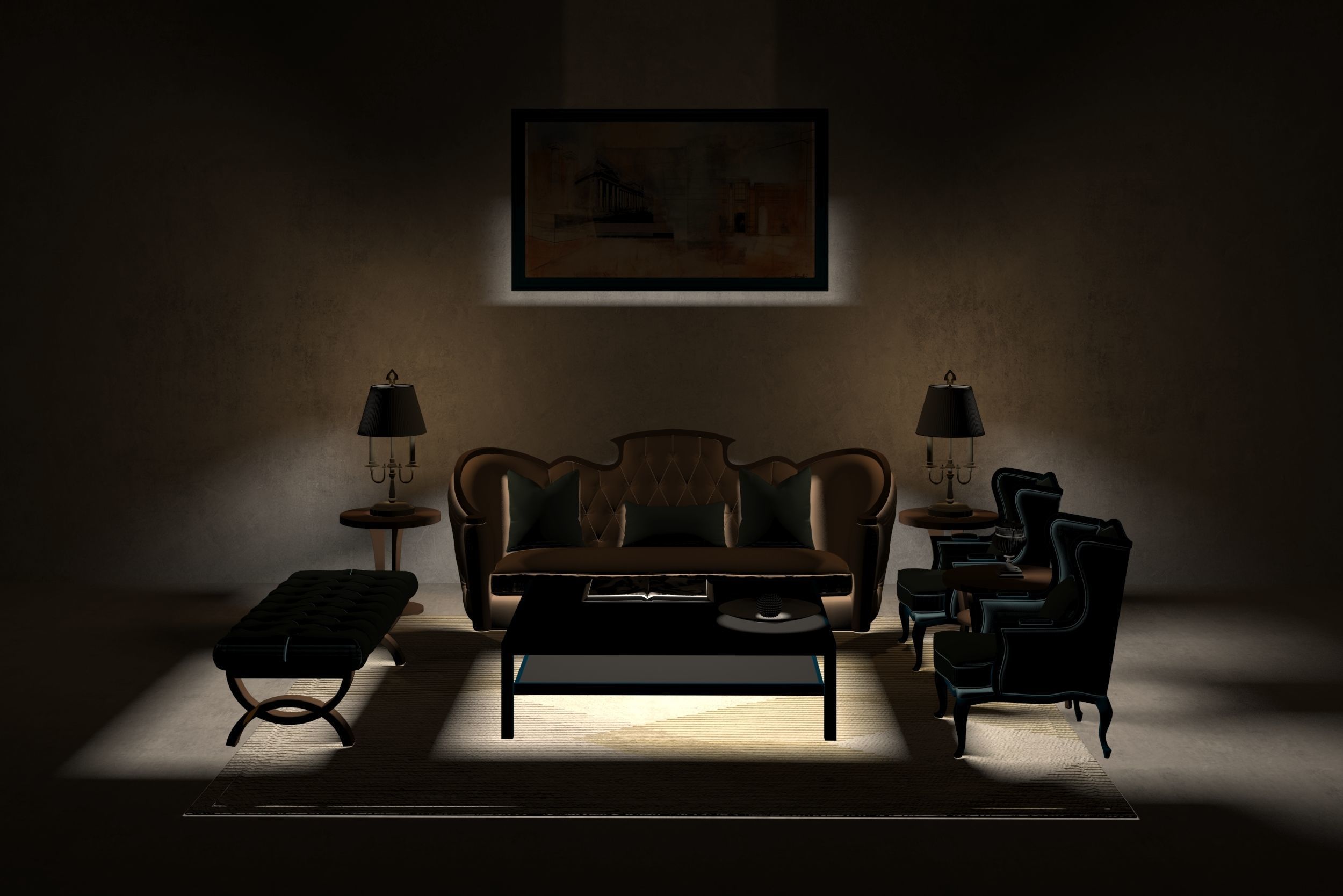 SET Sofa-High poly 3D model -Living Room 3D model_7