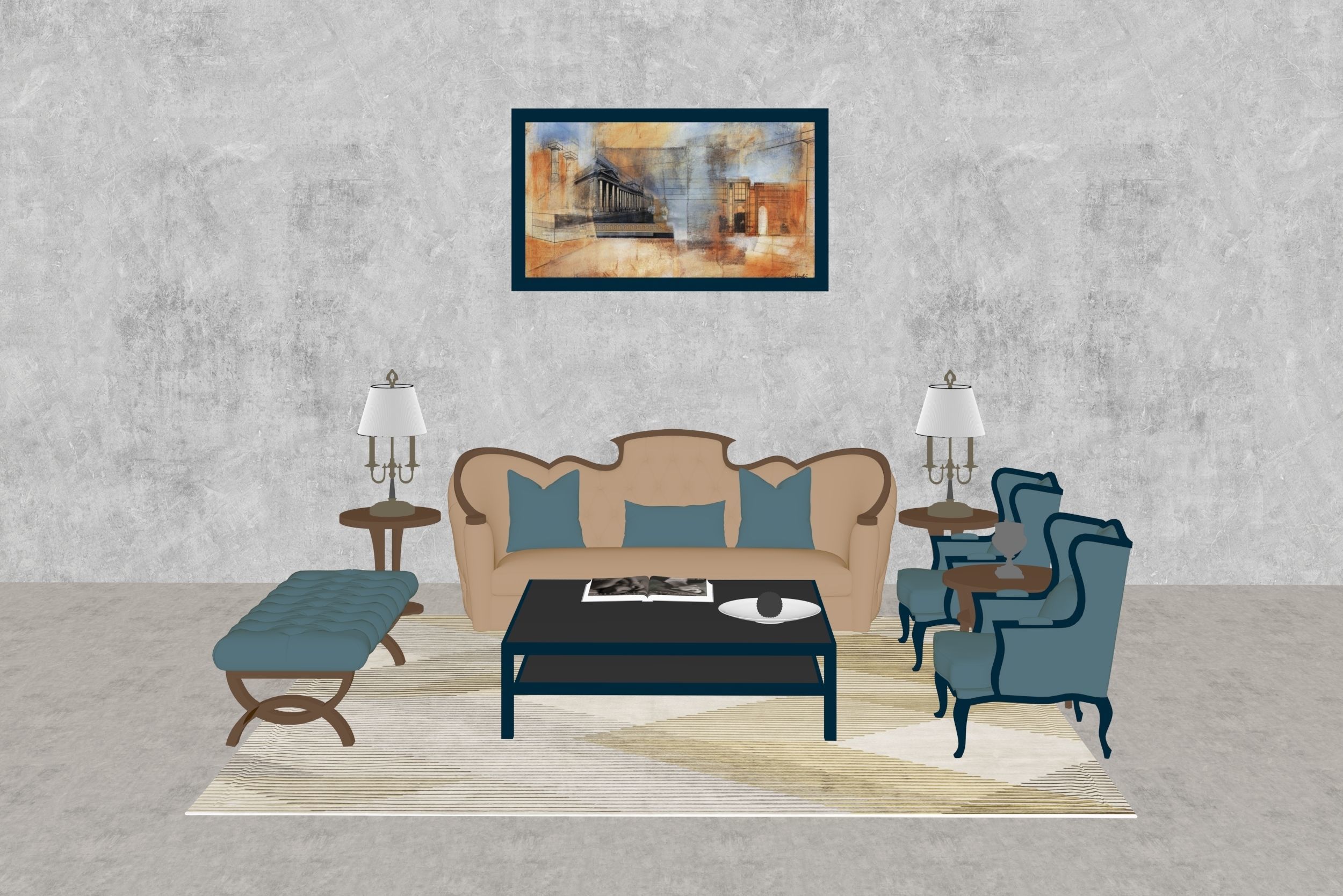 SET Sofa-High poly 3D model -Living Room 3D model_5