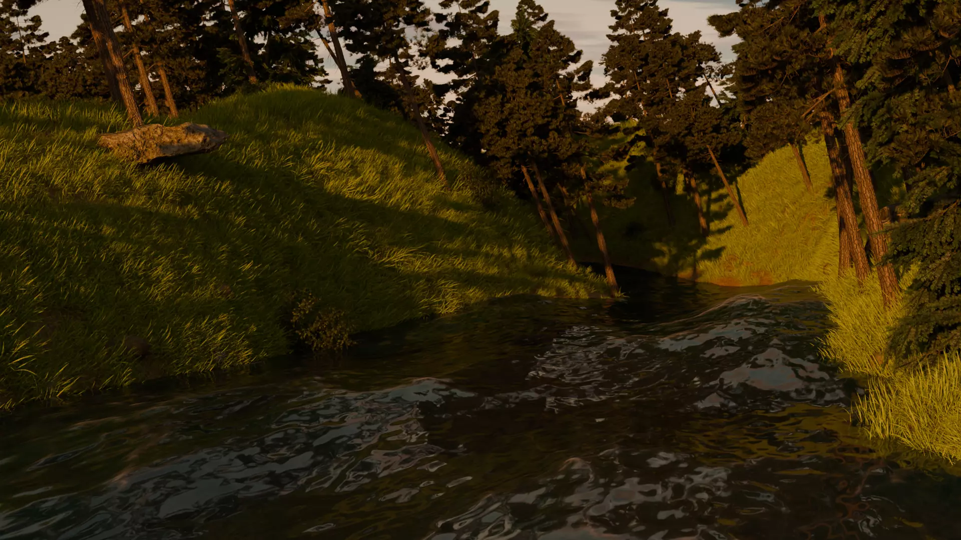 River in the forest 3D model