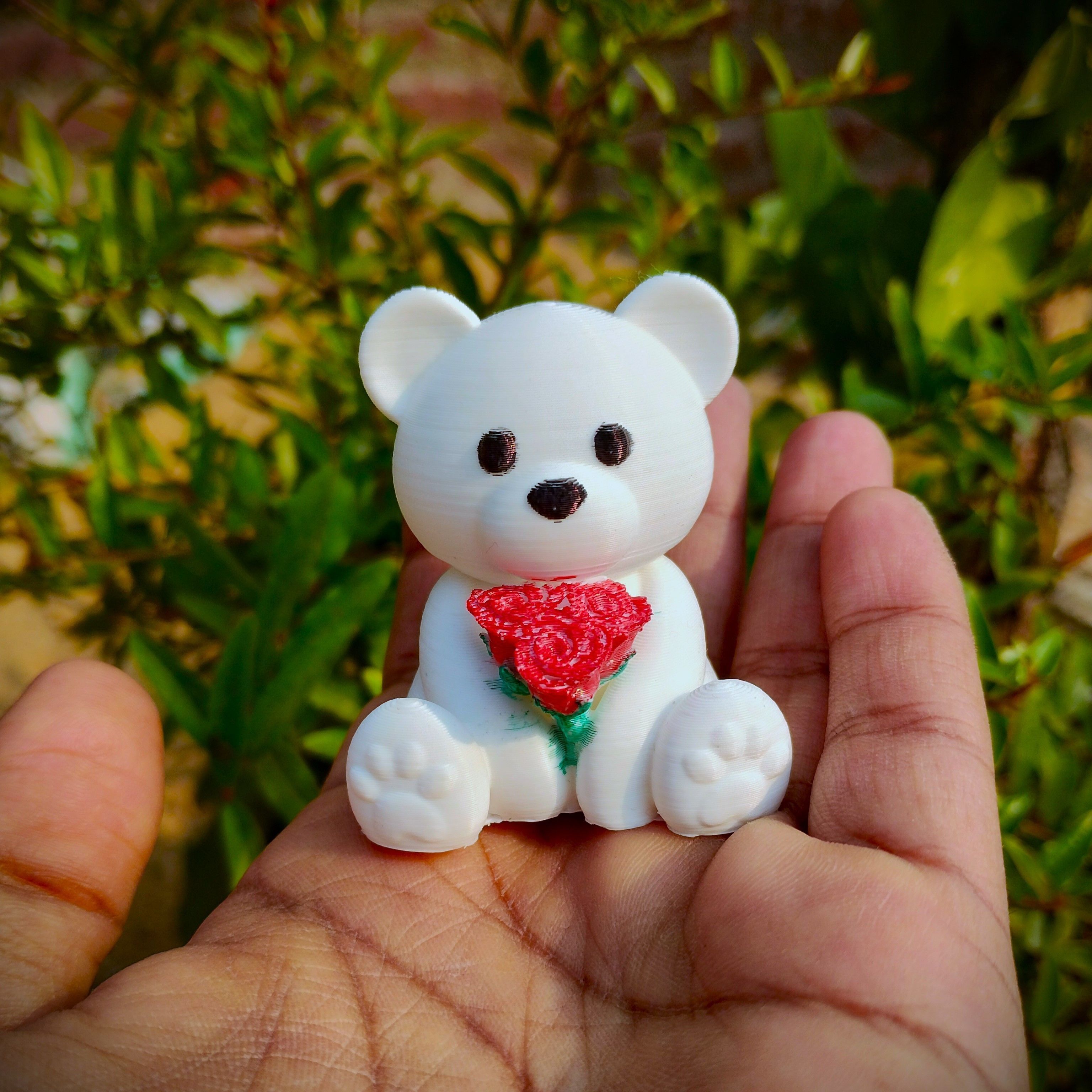Valentines Special - Teddy Bear with Flowers 3D print model_2