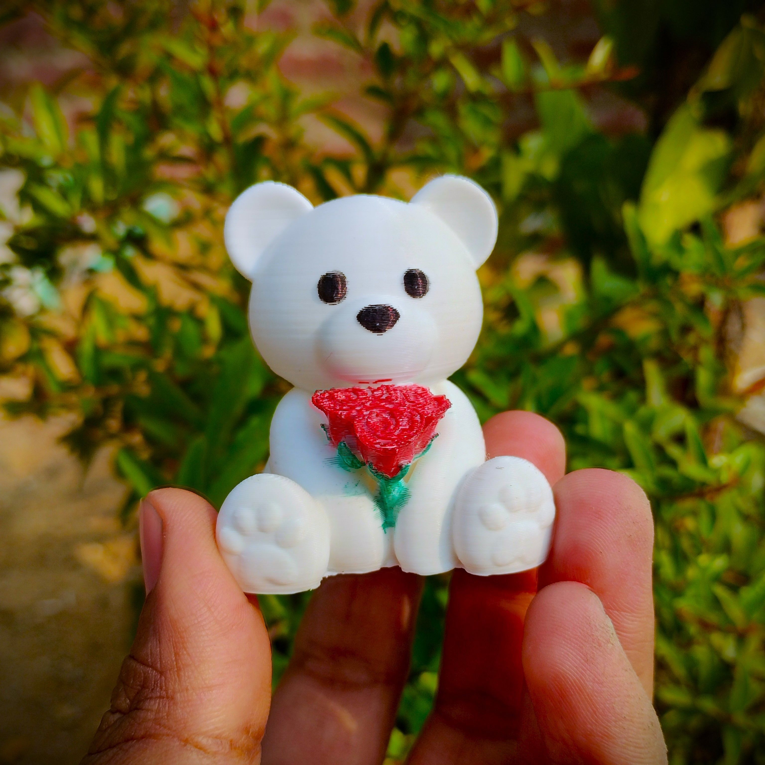 Valentines Special - Teddy Bear with Flowers 3D print model_3