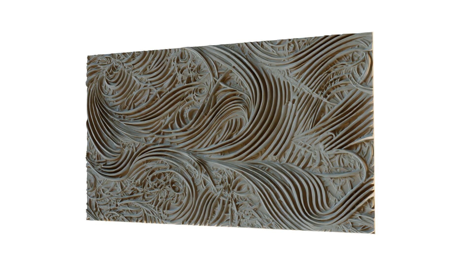 mural decor set wall panel 23 3D model_4