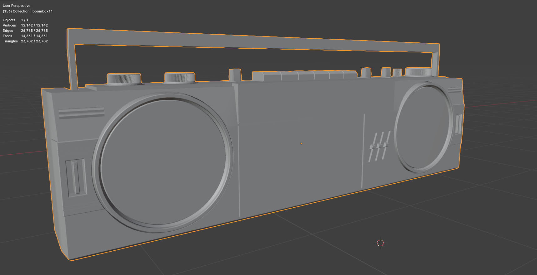 Retro Boom Box Ghetto Blaster 3D model_7