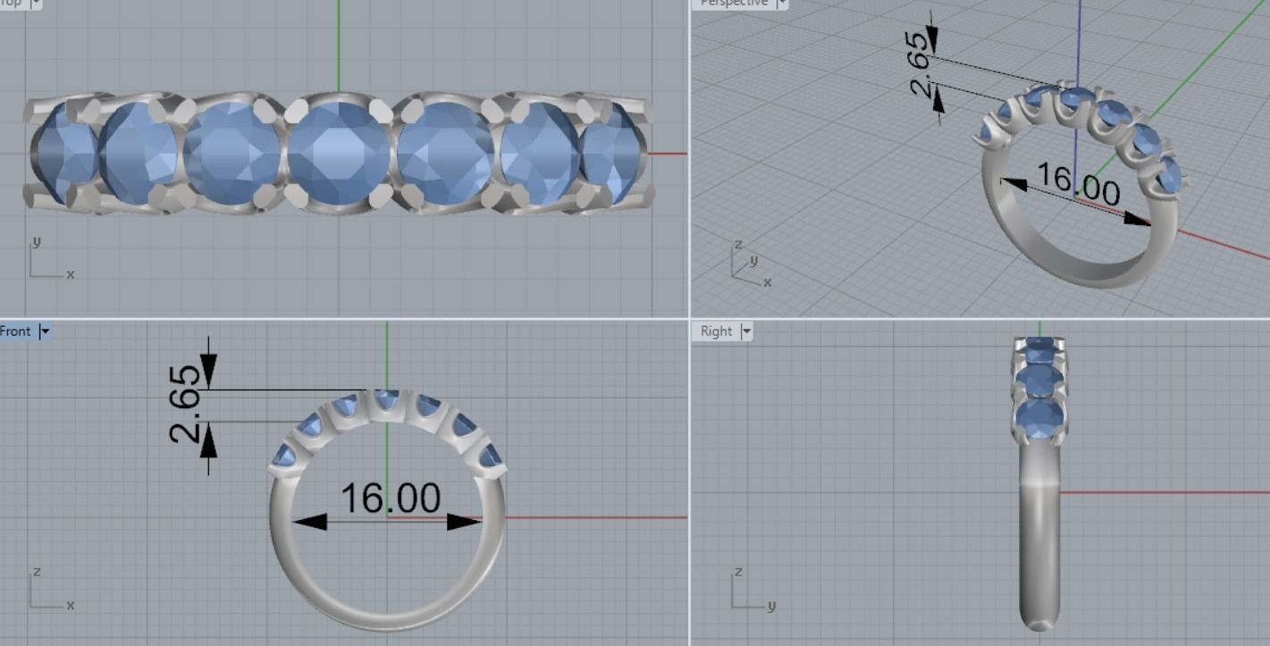 Engagement rings 3D print model_5