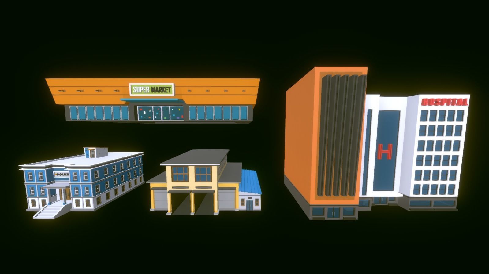 POLYGRUNT - Low Poly City Pack 3D ART Low-poly 3D model_33