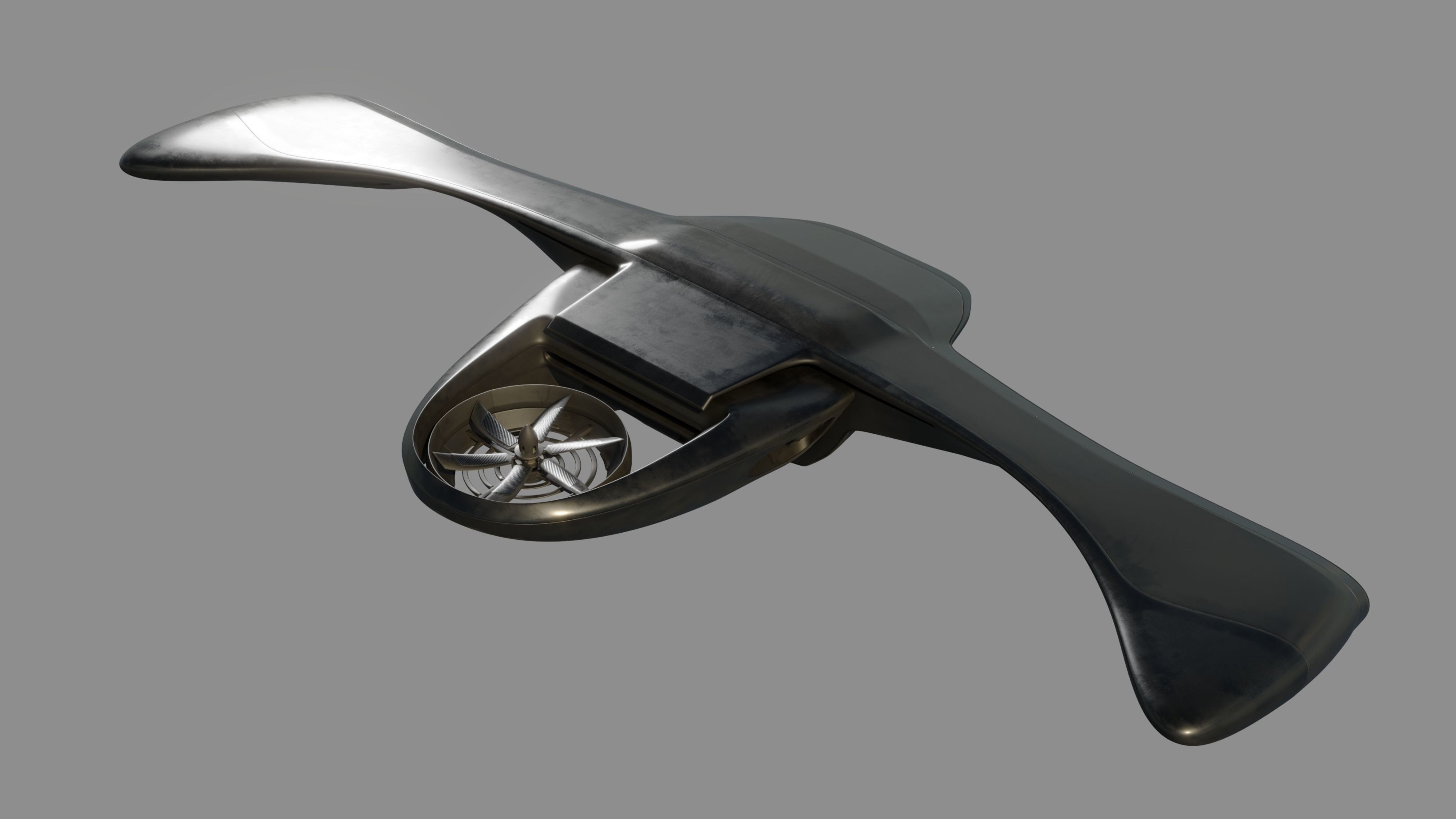 Sci-fi Airplane  3D model_7