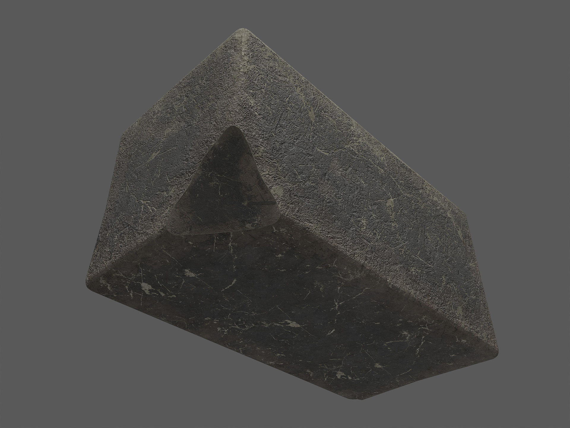 Concrete block 1x2x1 meters Low-poly 3D model_7