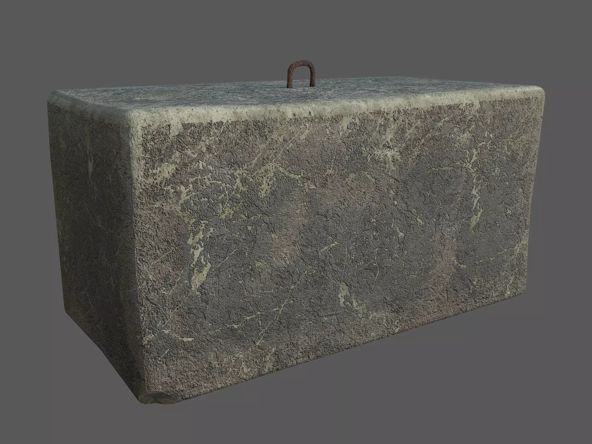 Concrete block 1x2x1 meters Low-poly 3D model_0