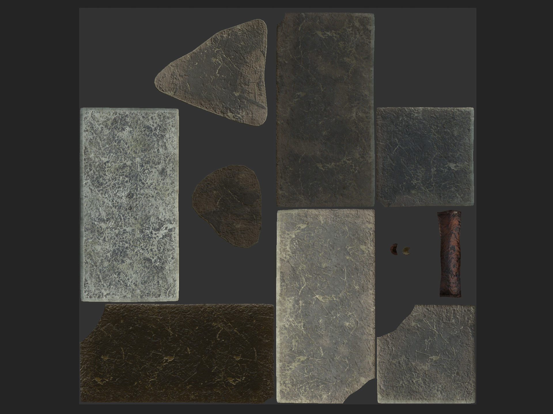 Concrete block 1x2x1 meters Low-poly 3D model_8