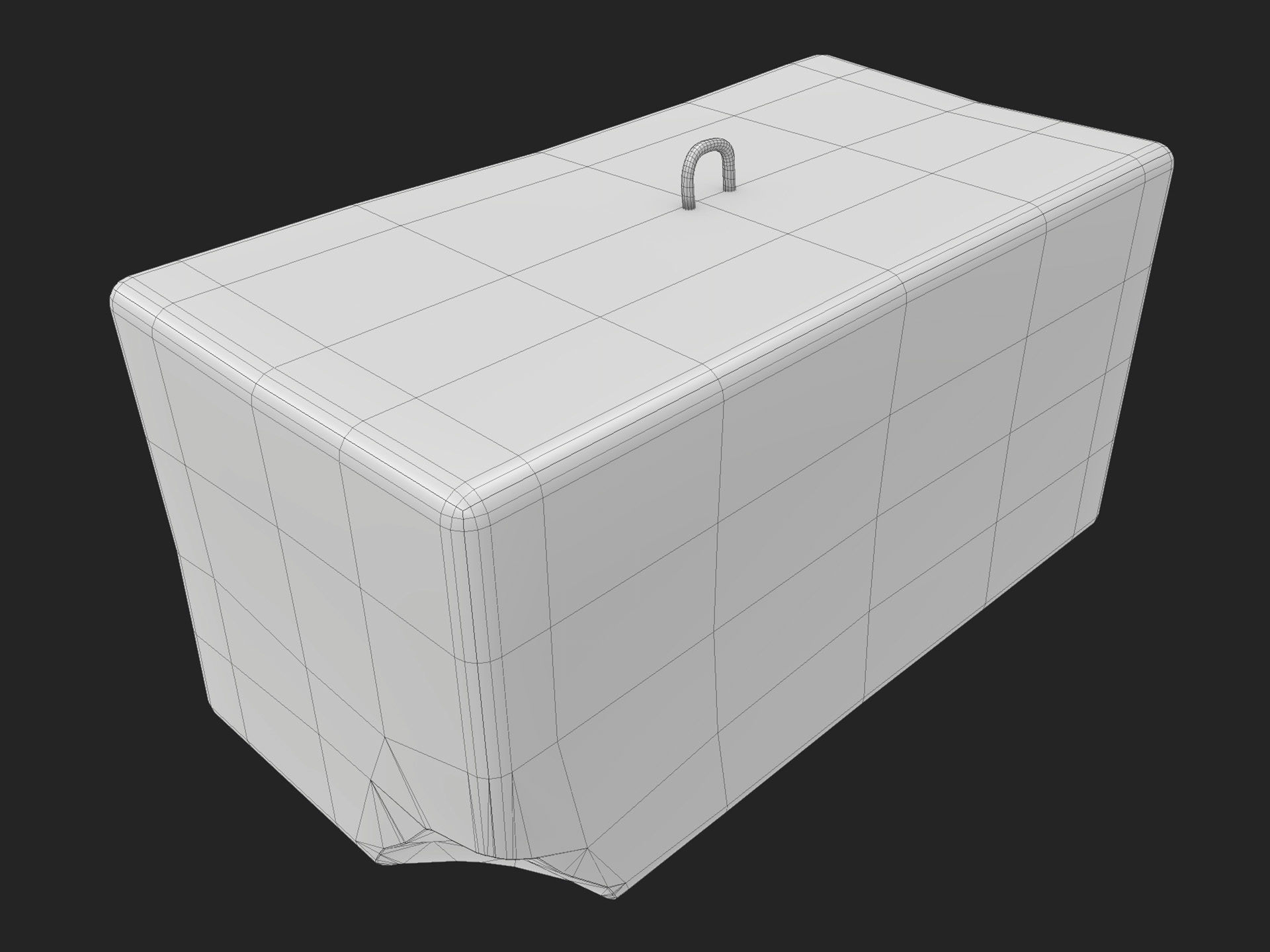 Concrete block 1x2x1 meters Low-poly 3D model_9