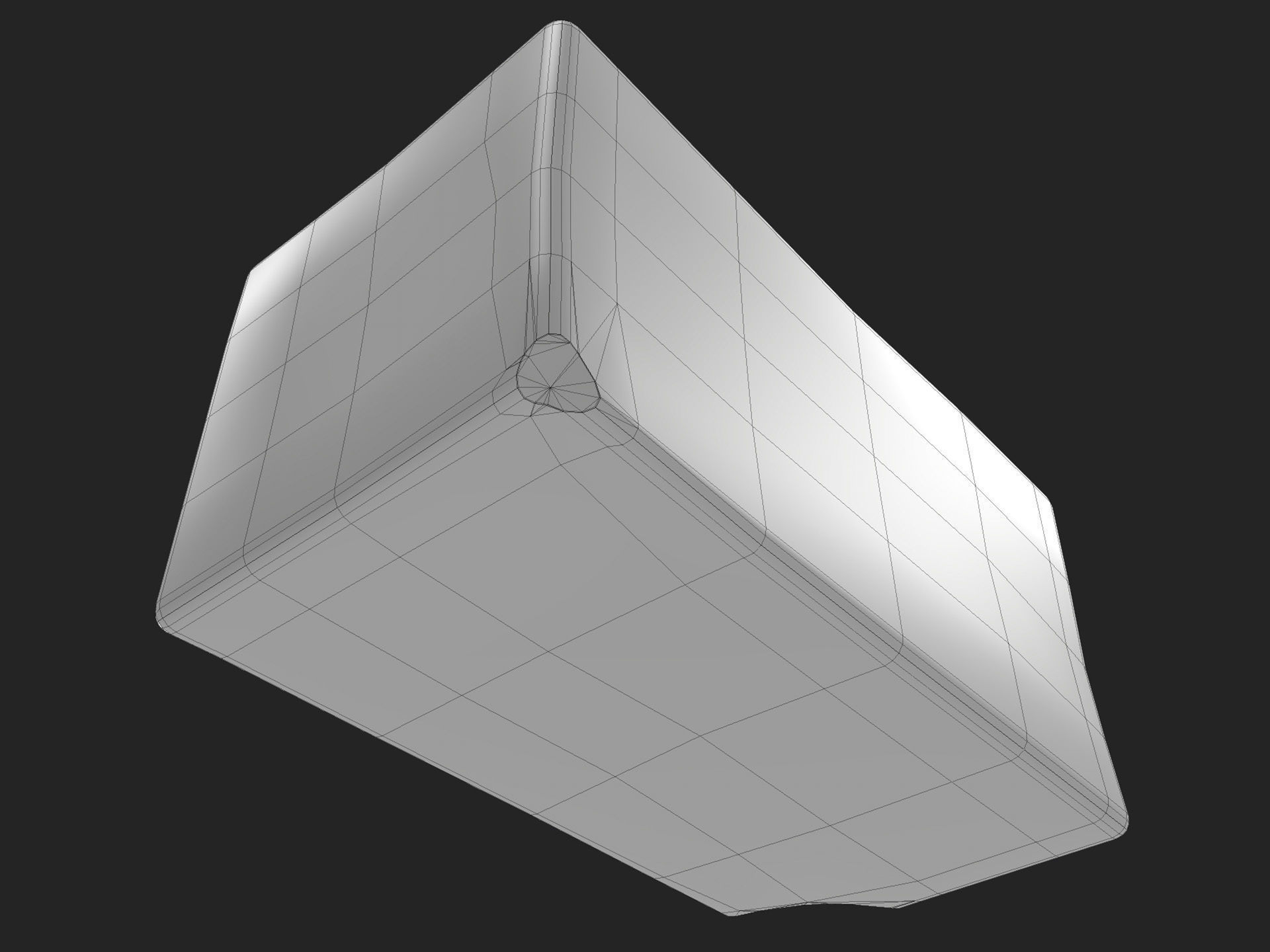 Concrete block 1x2x1 meters Low-poly 3D model_10