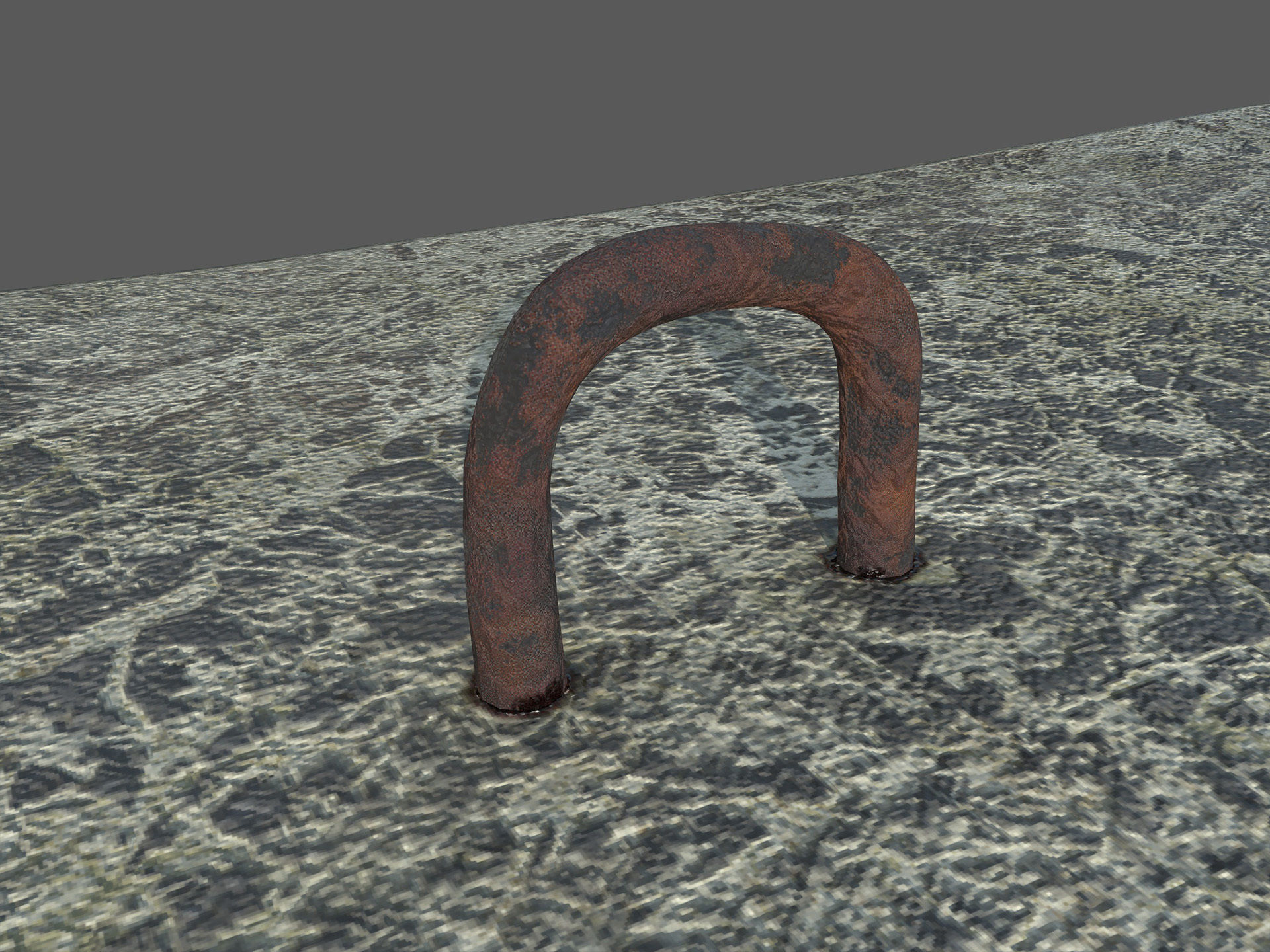Concrete block 1x2x1 meters Low-poly 3D model_6