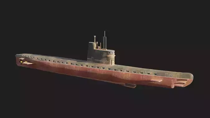 Submarine project 637  Low-poly 3D model