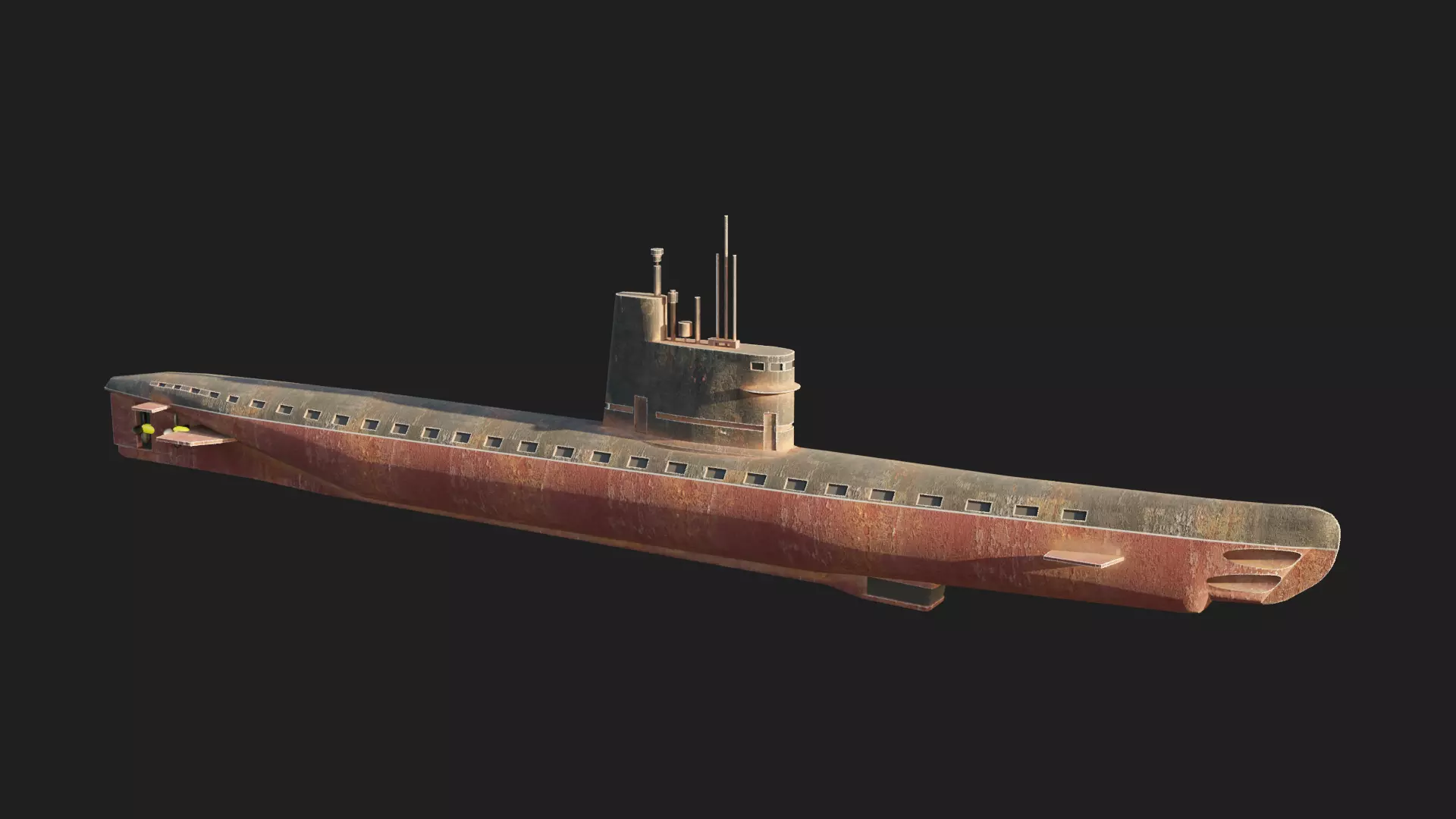 Submarine project 637  Low-poly 3D model_0