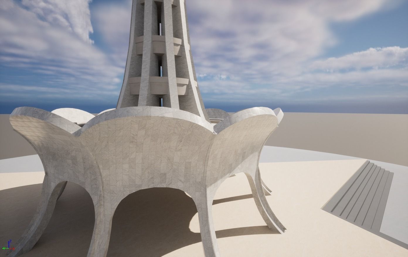 Minar-e-Pakistan Low-poly 3D model_10
