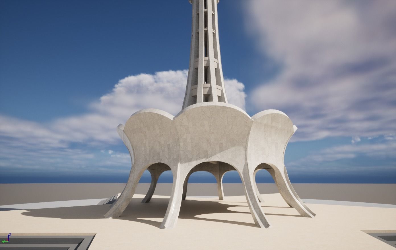 Minar-e-Pakistan Low-poly 3D model_9