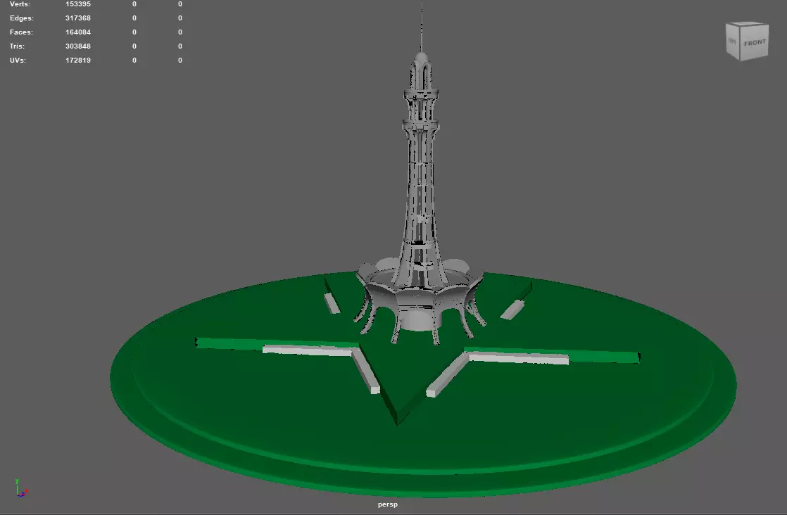 Minar-e-Pakistan Low-poly 3D model_0