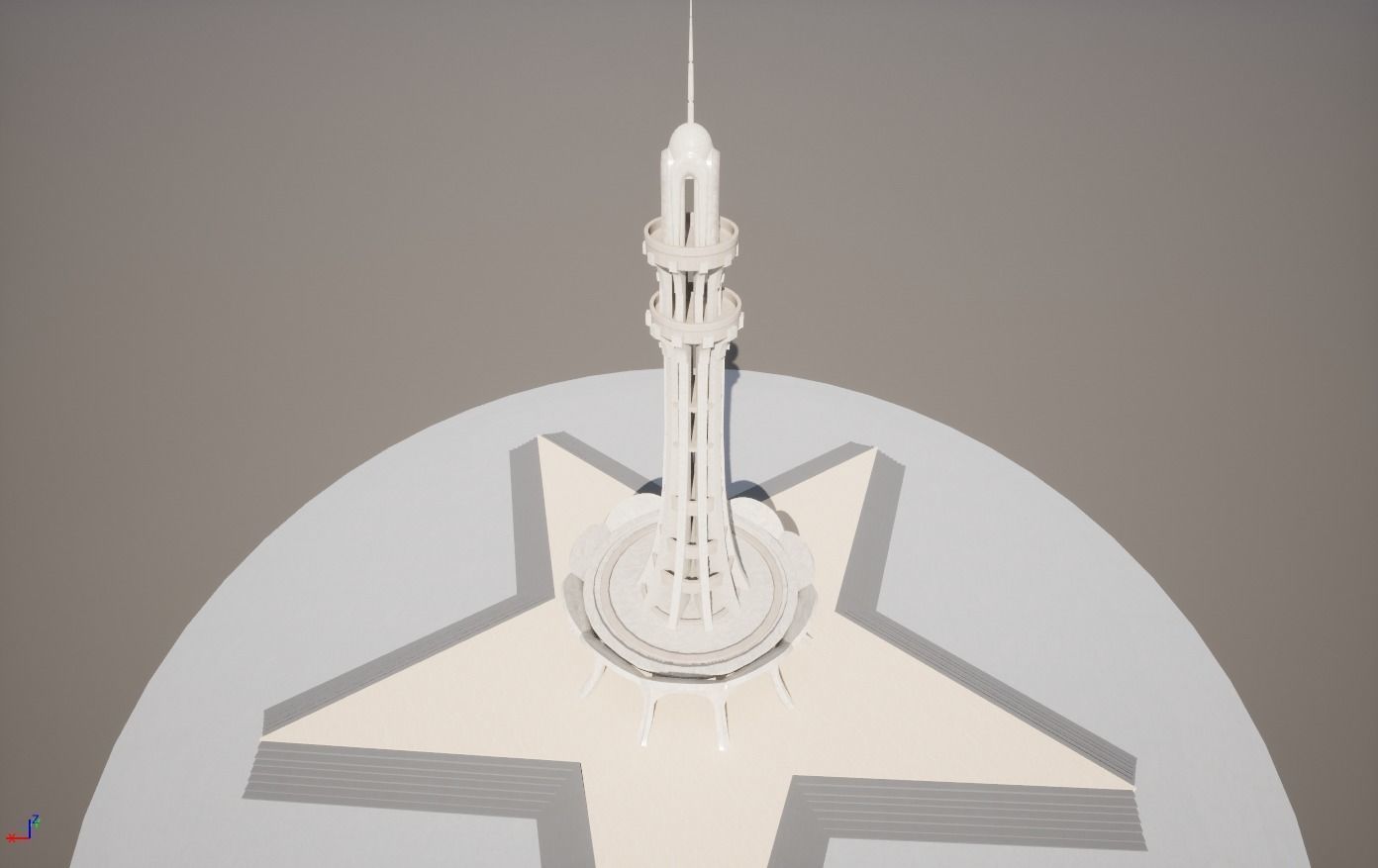Minar-e-Pakistan Low-poly 3D model_8