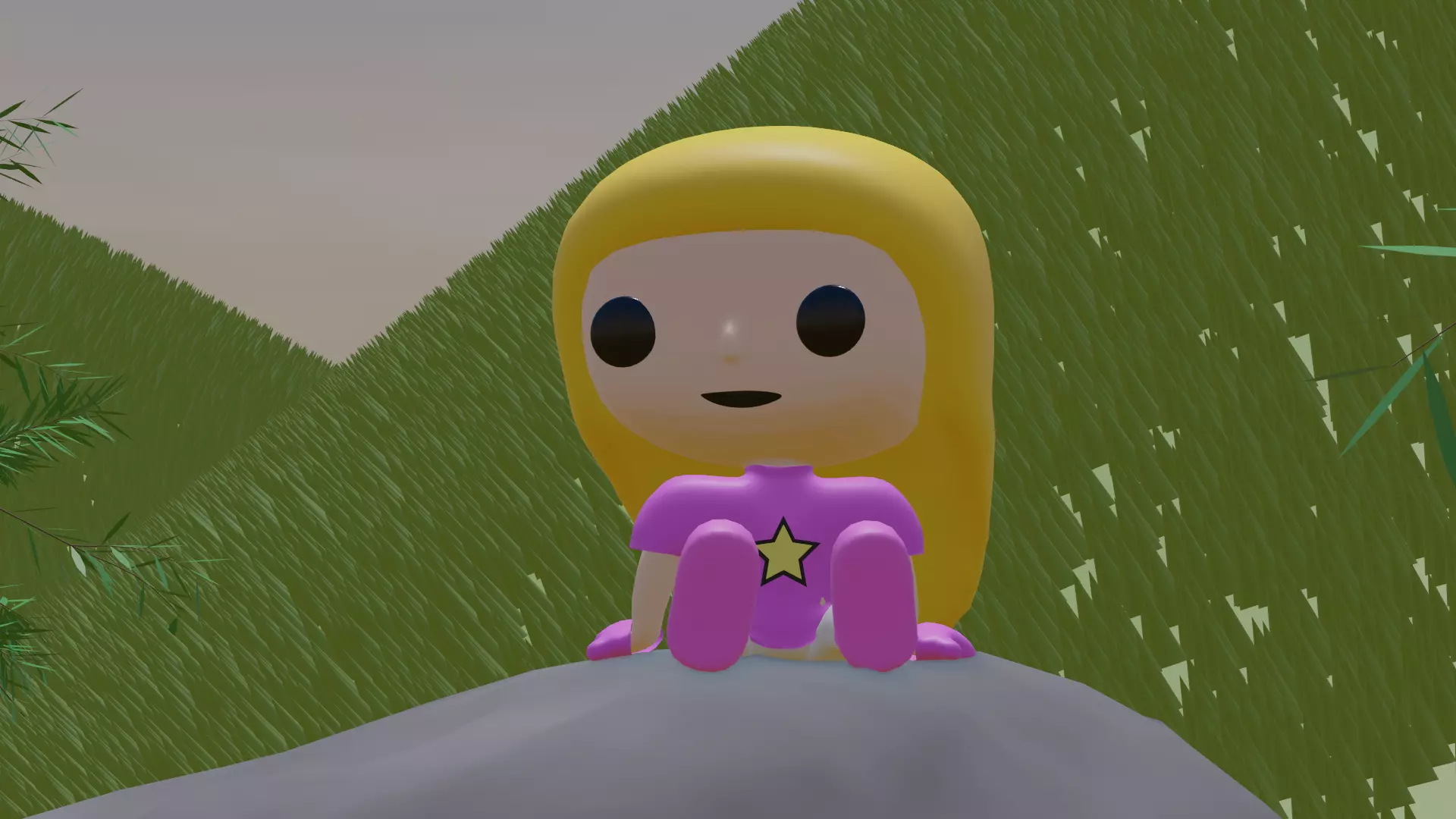 Chibi Character pink girl 3D model