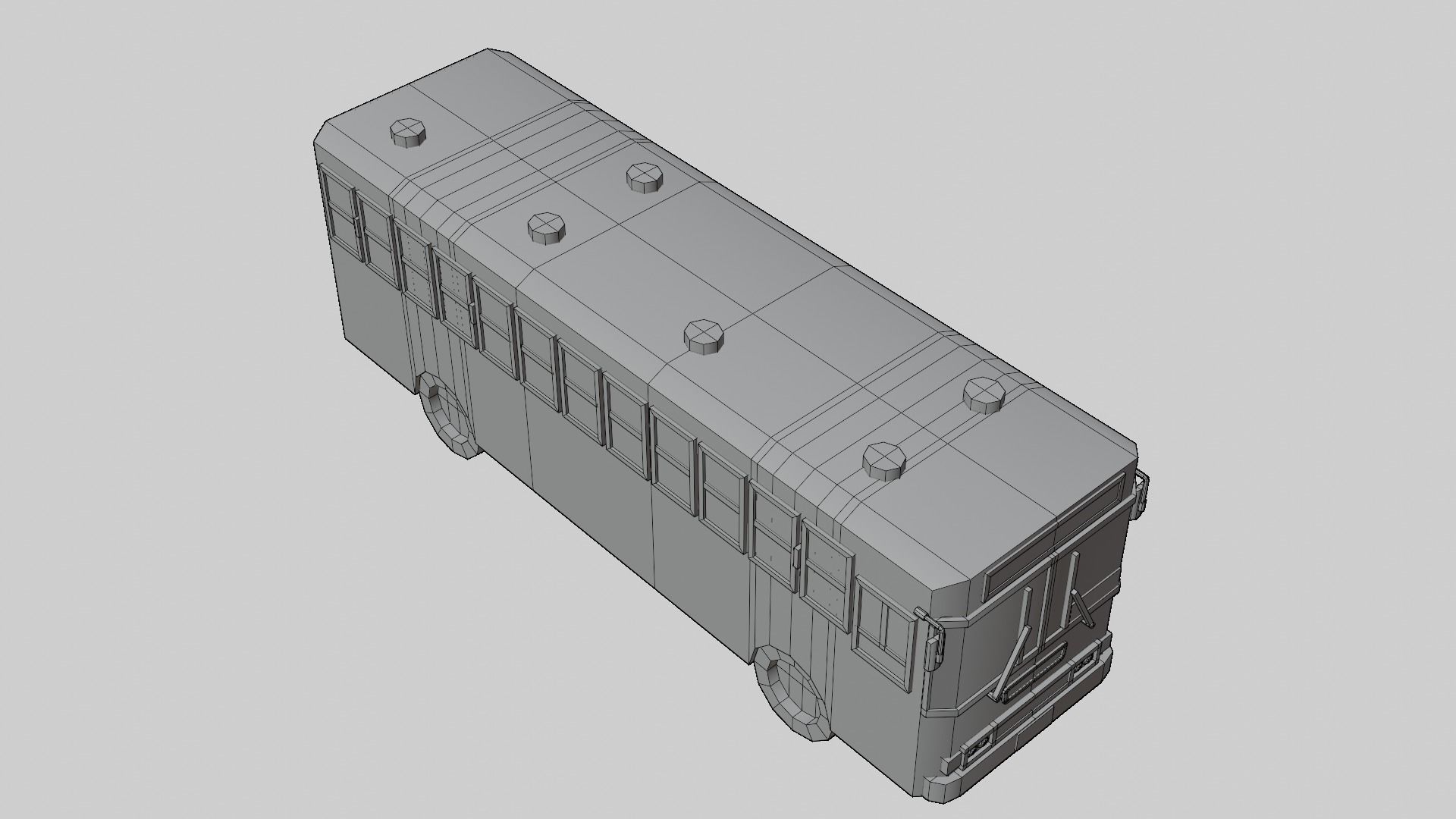  Pink Thai bus Low poly Low-poly 3D model_15