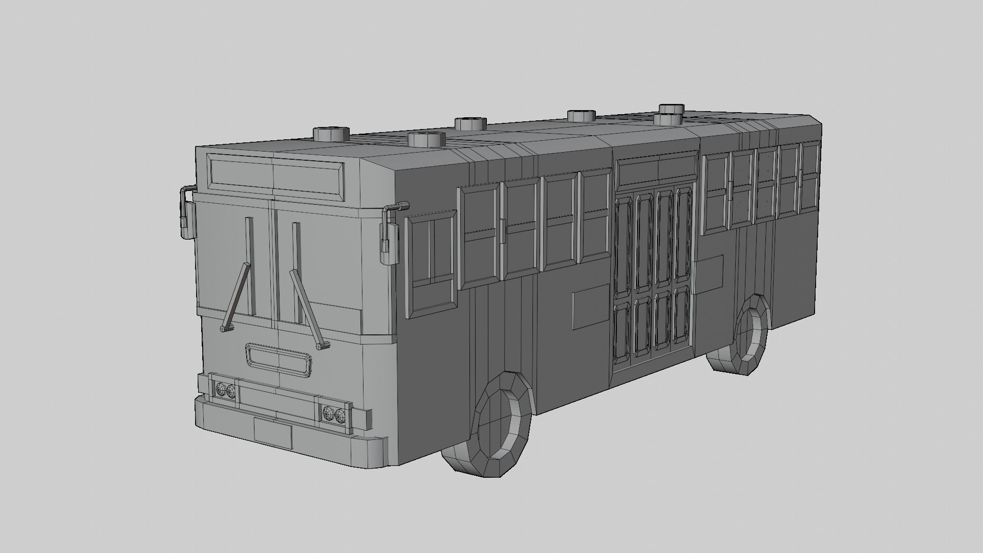  Pink Thai bus Low poly Low-poly 3D model_1