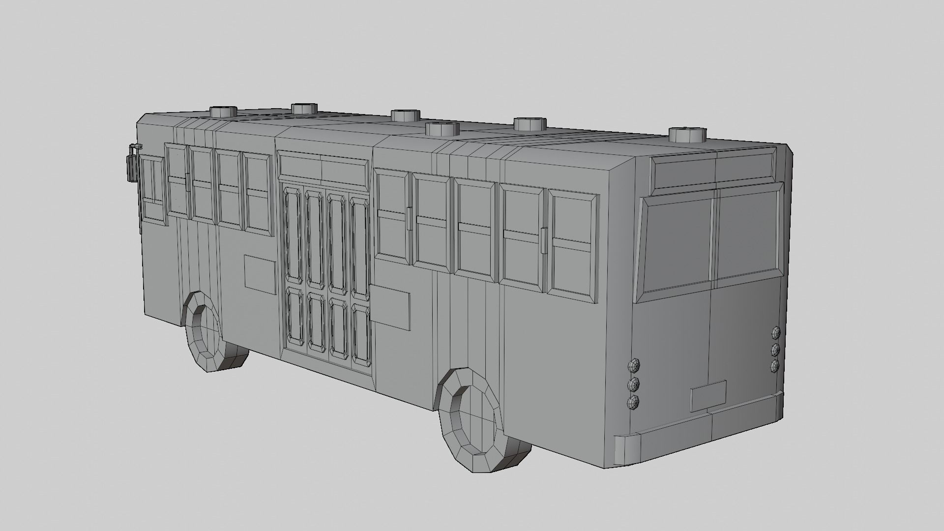  Pink Thai bus Low poly Low-poly 3D model_3