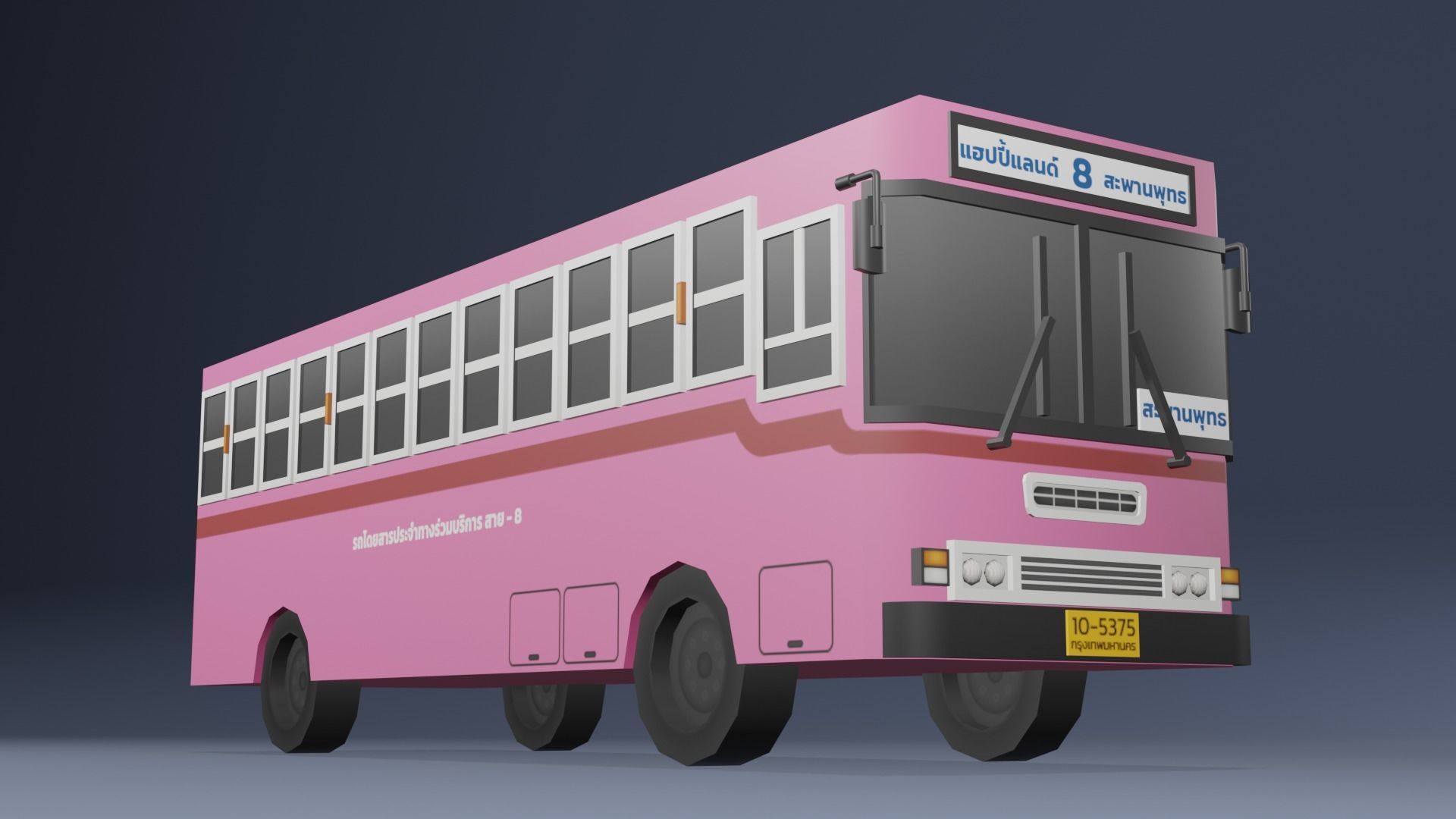 3d-model-pink-thai-bus-low-poly-vr-ar-low-poly-cgtrader