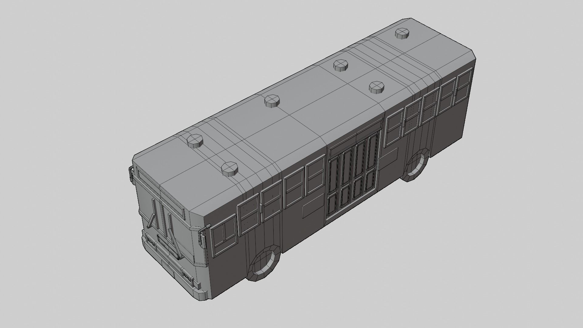  Pink Thai bus Low poly Low-poly 3D model_13