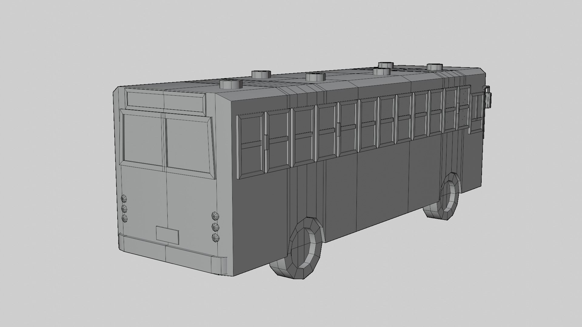  Pink Thai bus Low poly Low-poly 3D model_5