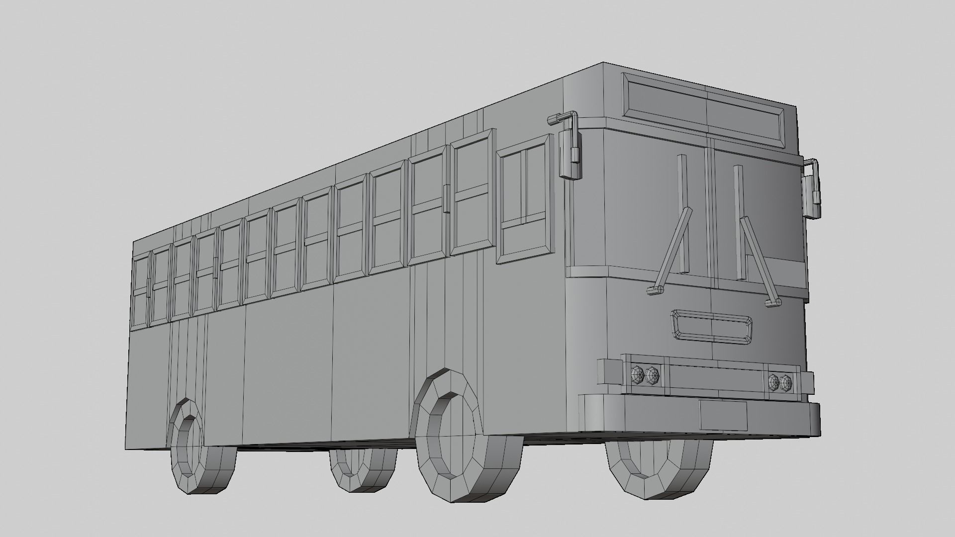  Pink Thai bus Low poly Low-poly 3D model_11