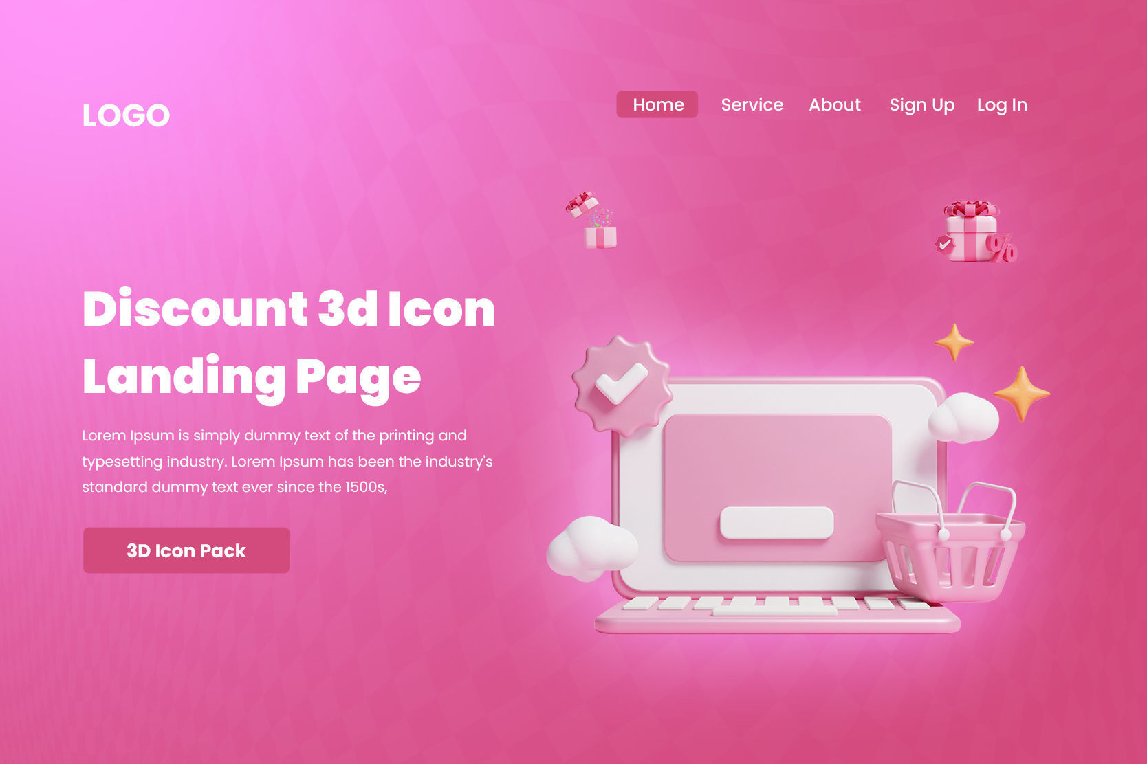 Discount 3d Illustration  Icon Pack 3D model_4