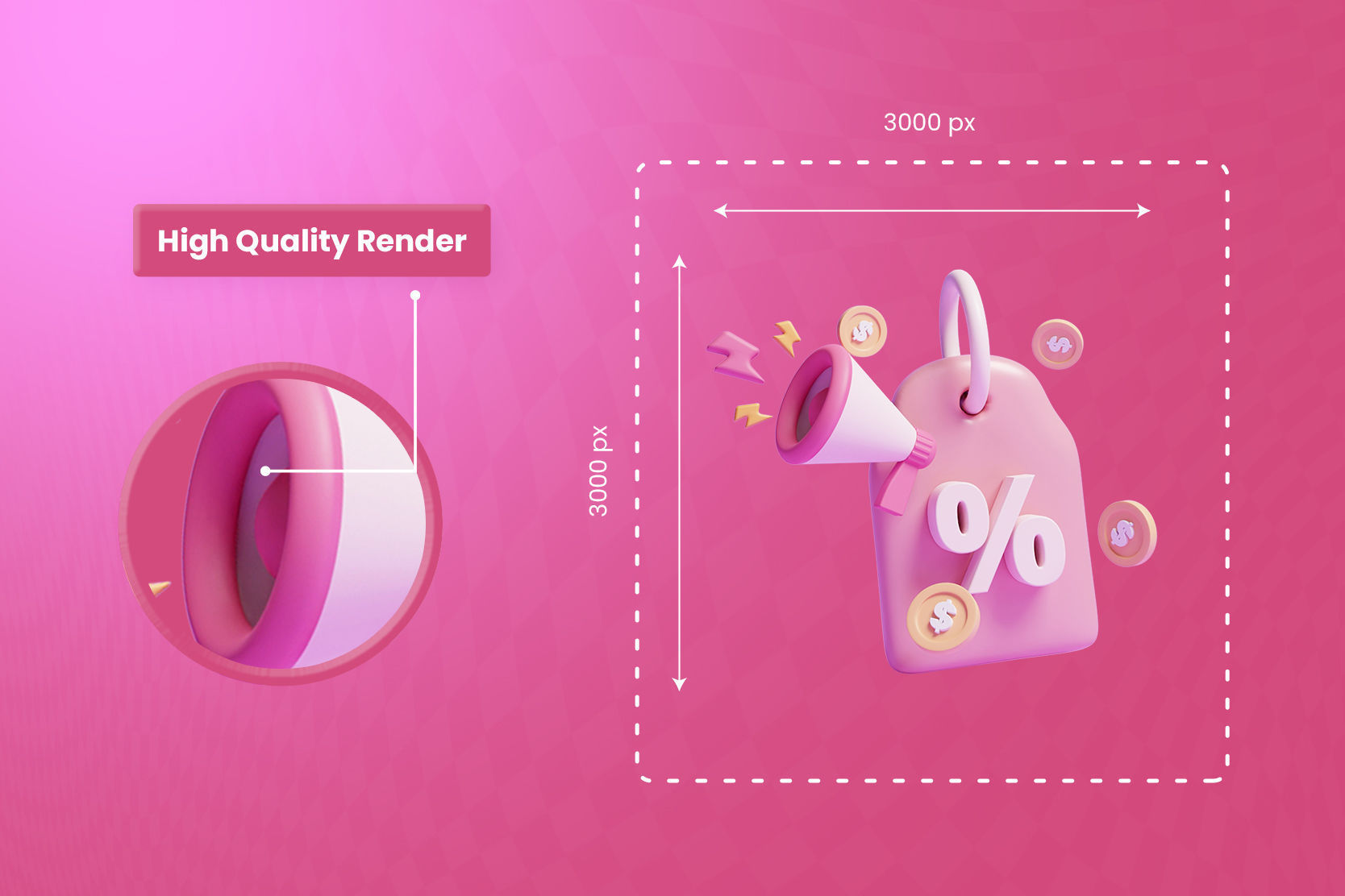 Discount 3d Illustration  Icon Pack 3D model_3
