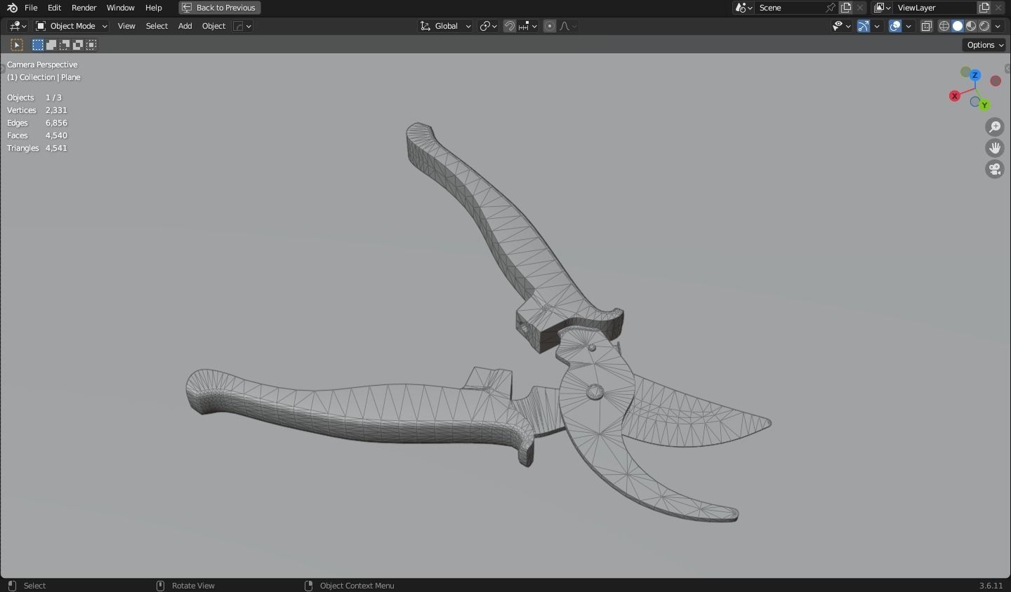 Pruning Scissor Low-poly 3D model_11