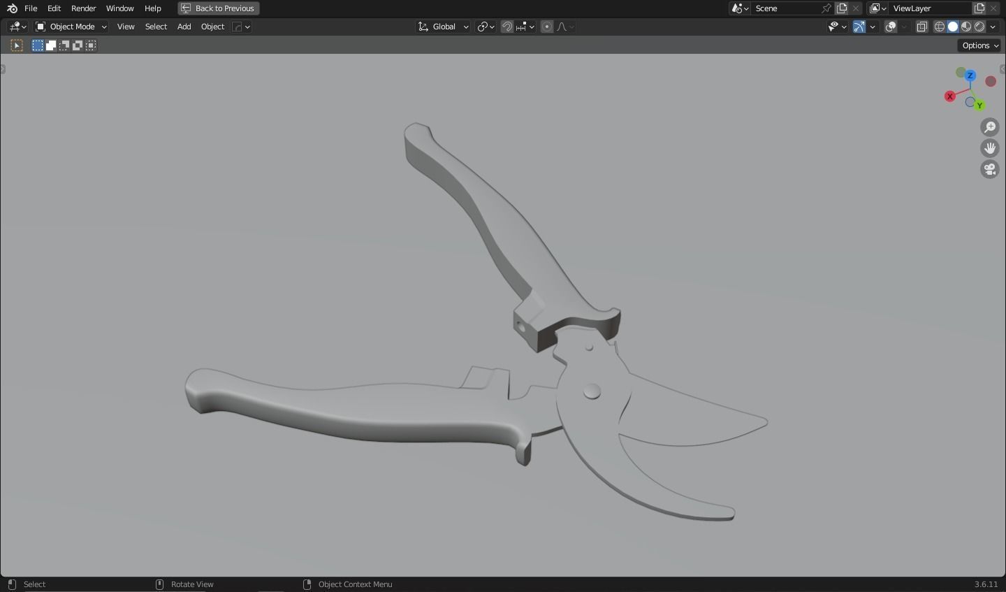 Pruning Scissor Low-poly 3D model_10