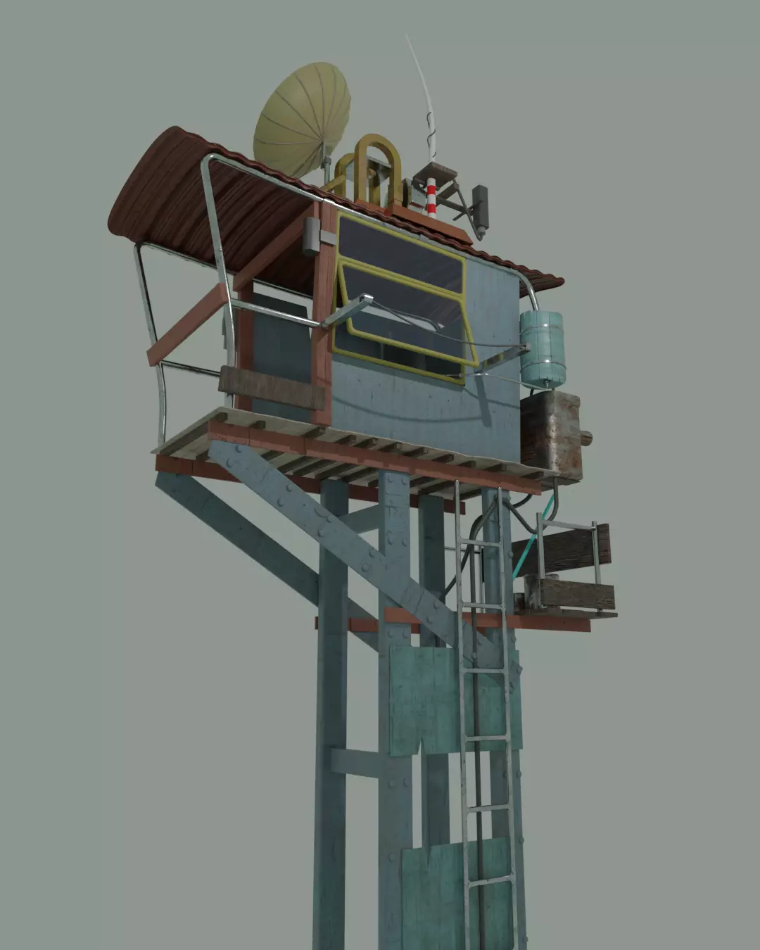 low poly home 3D model_0