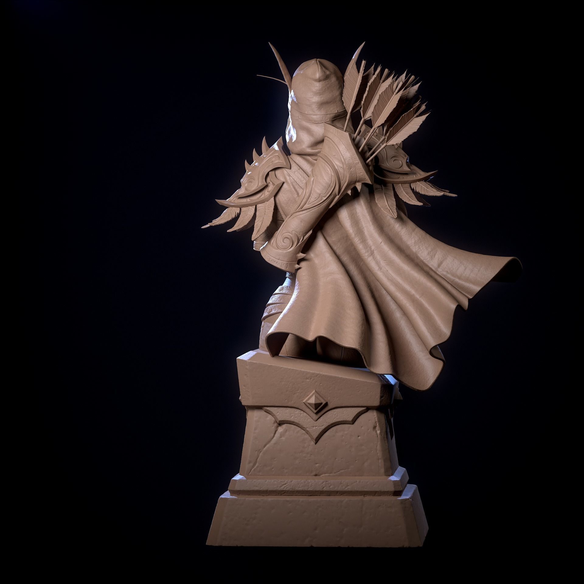 Sylvanas Bust Extreme high detail ready to print 3D print model_39