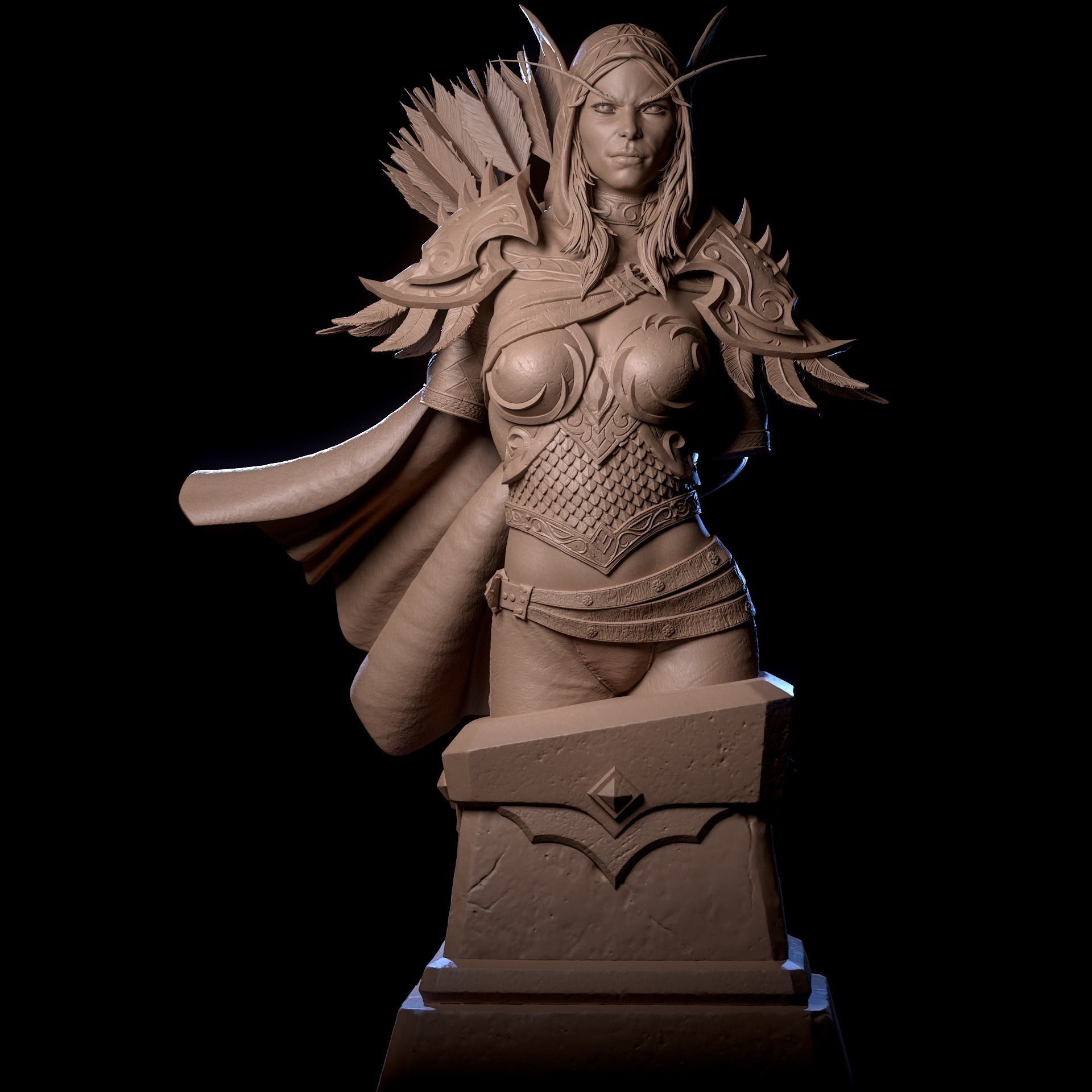Sylvanas Bust Extreme high detail ready to print 3D print model_37