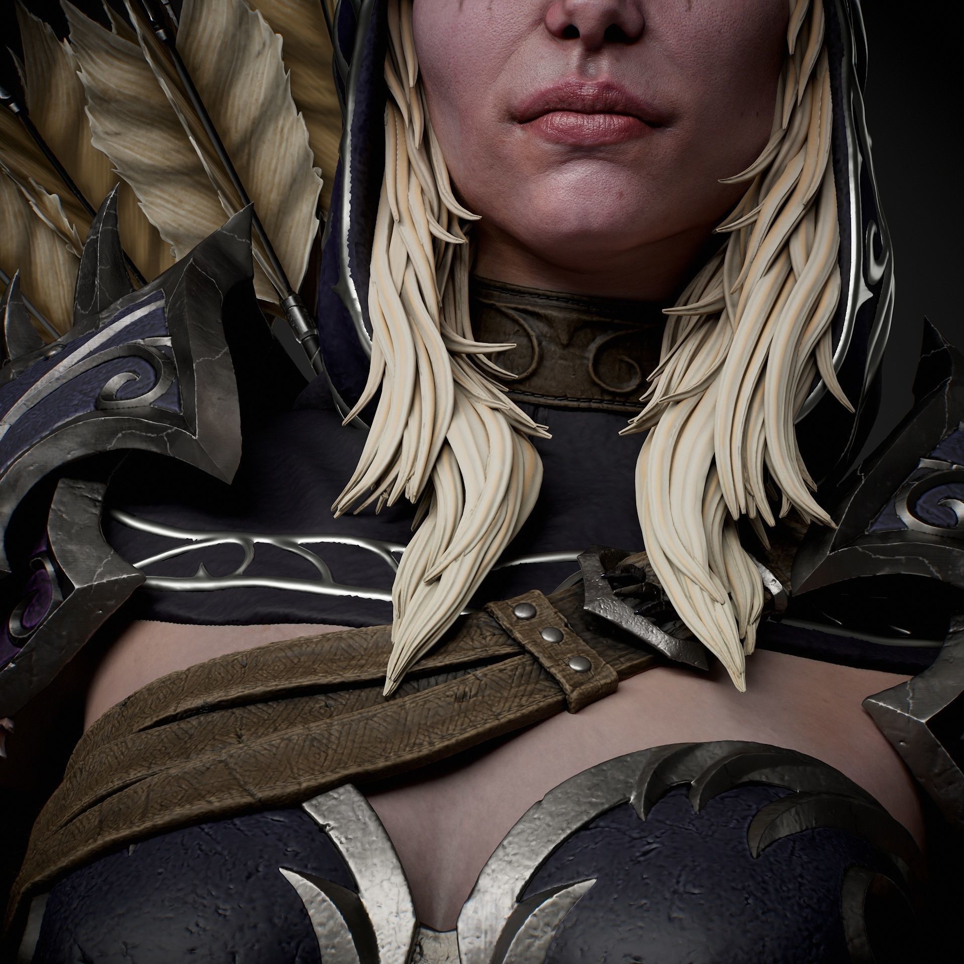 Sylvanas Bust Extreme high detail ready to print 3D print model_22