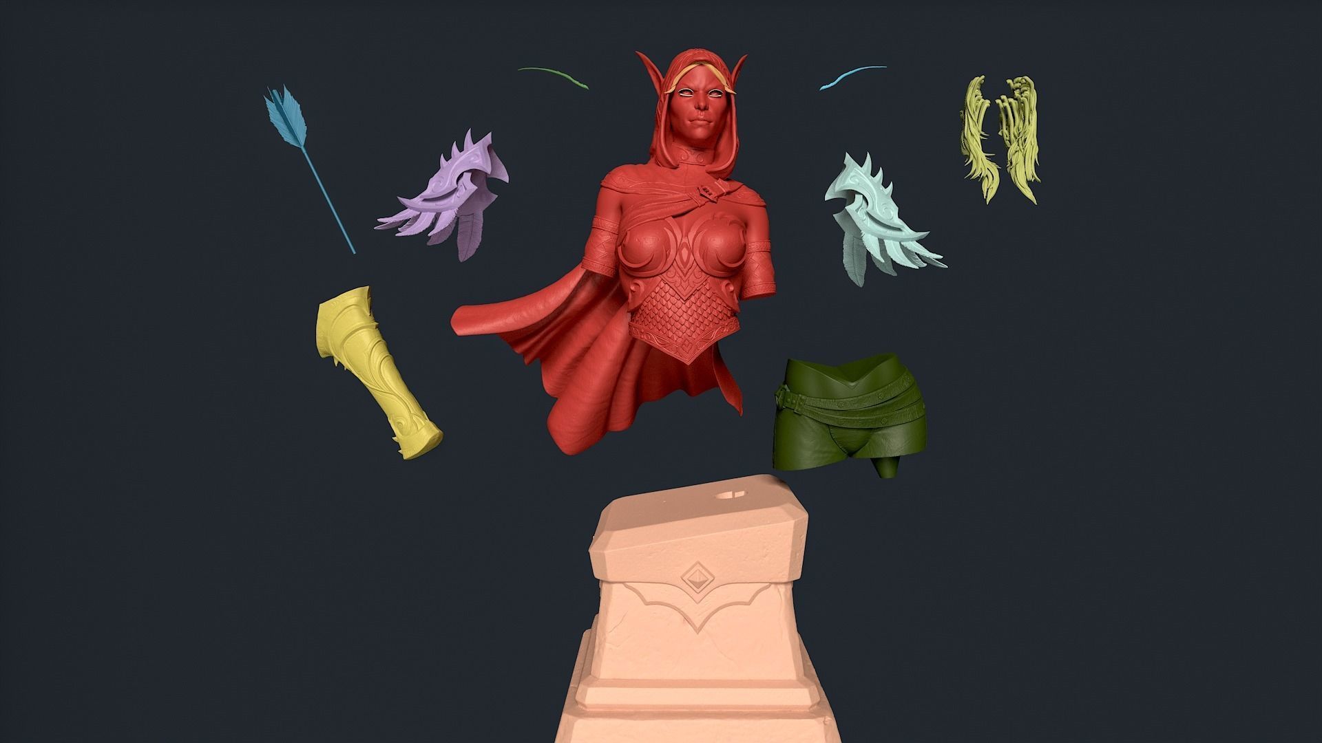 Sylvanas Bust Extreme high detail ready to print 3D print model_46