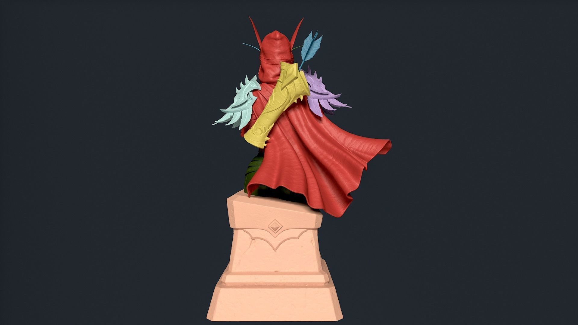 Sylvanas Bust Extreme high detail ready to print 3D print model_45