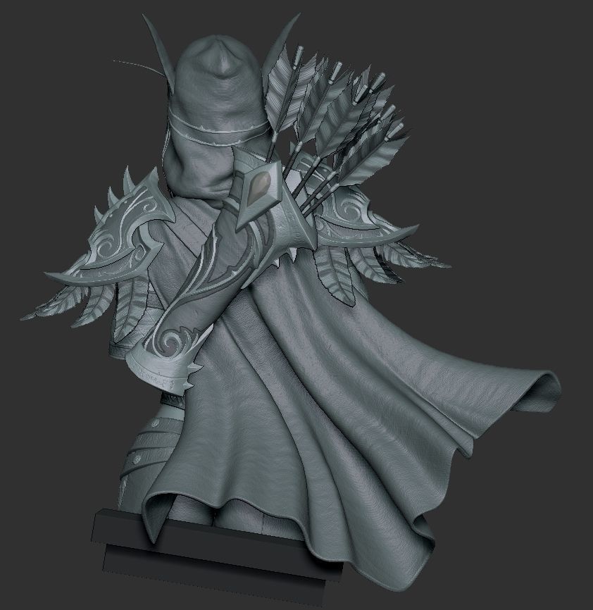 Sylvanas Bust Extreme high detail ready to print 3D print model_31